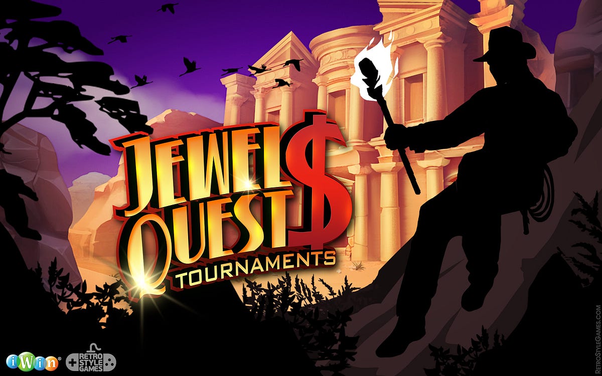 Adventurous 2D Art and Animation for Jewel Quest Tournaments by