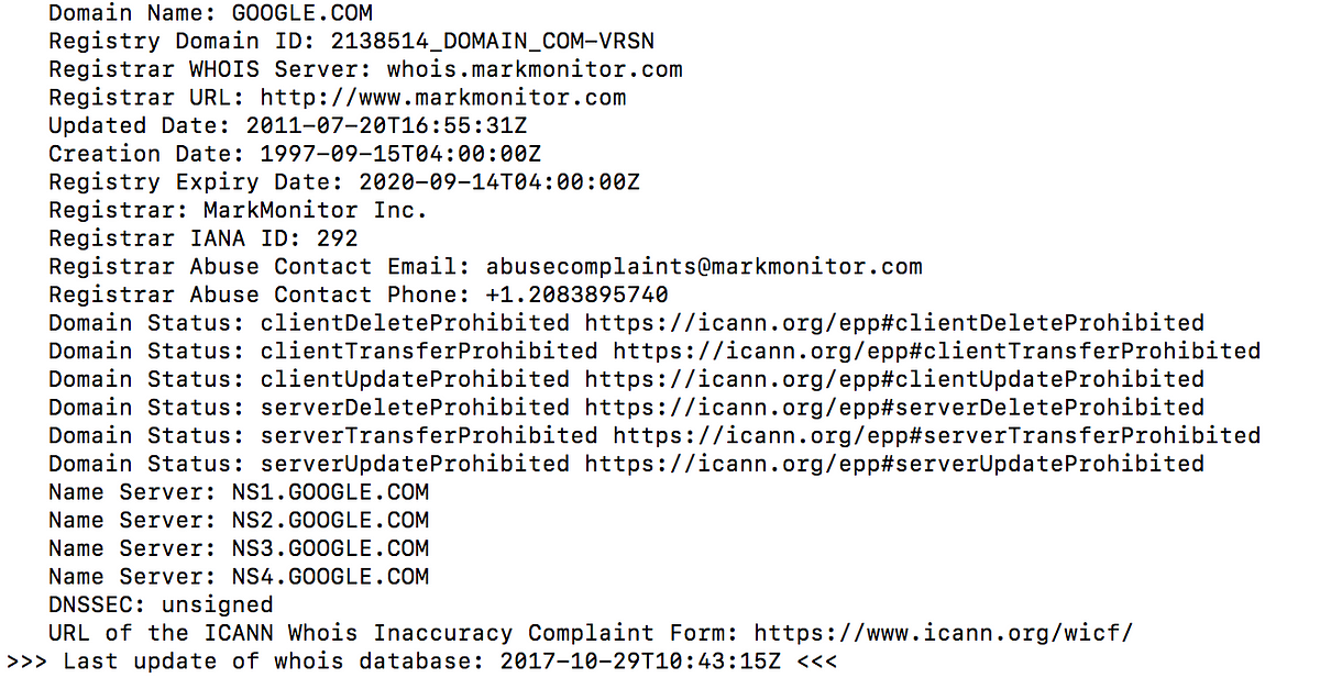 How to Get Domain and IP Address Information Using WHOIS Command