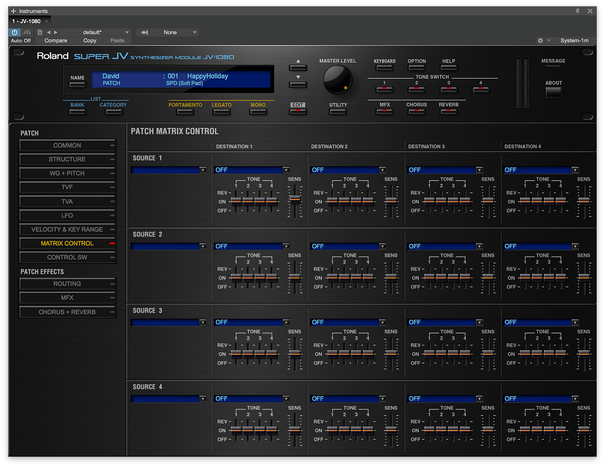 More Adventures in JV-1080 Land. And a formal excuse. This is the