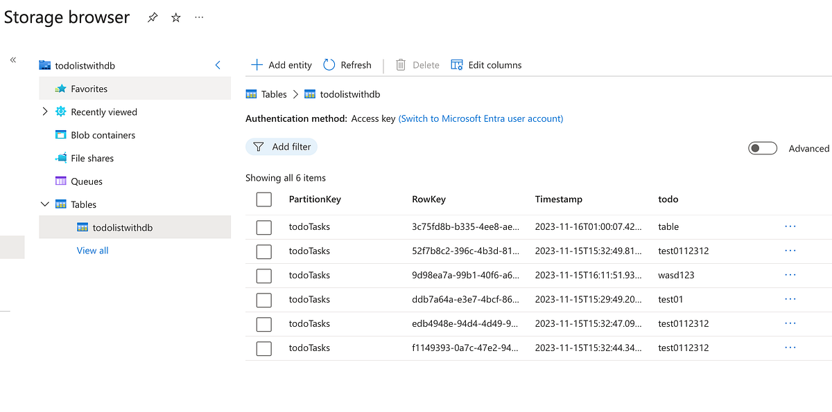 A Comprehensive Guide to Implementing Azure Table Storage in a Todo