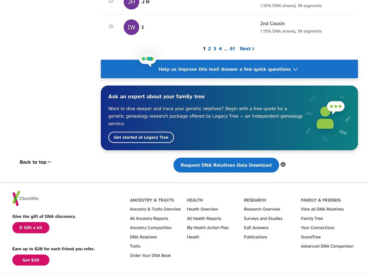 How To Download DNA Segment Information For All Your Matches On 23andMe ...