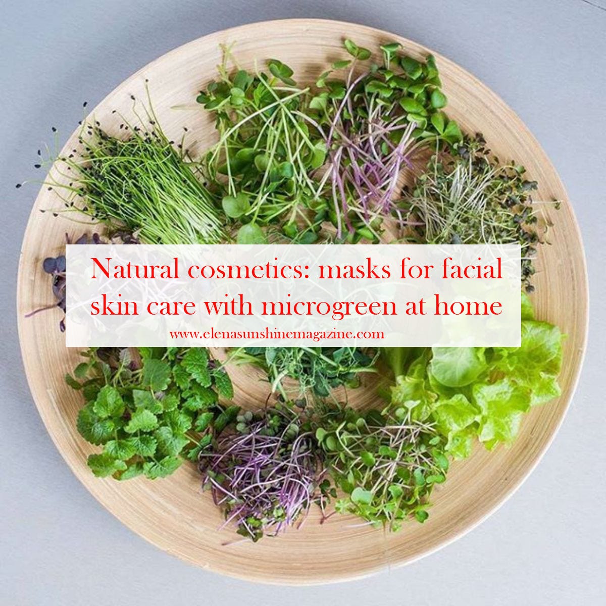 Natural cosmetics masks for facial skin care with microgreen at home by Elena pic image