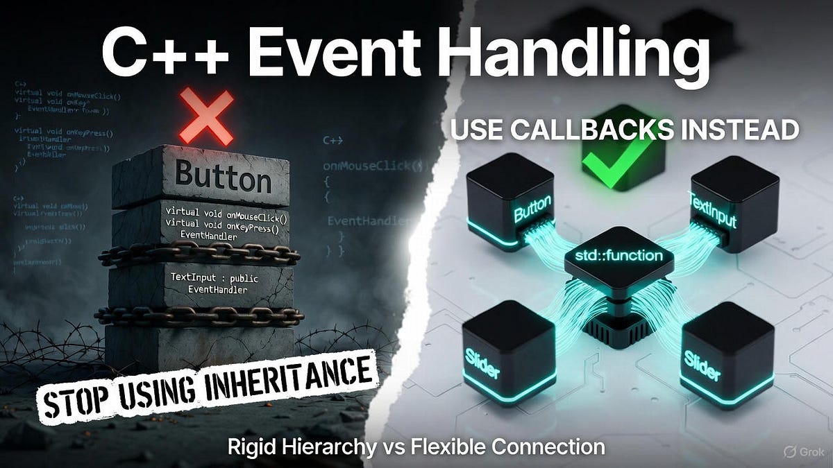 Stop Using Inheritance in C++ — Handle Events with Callbacks | Level Up ...