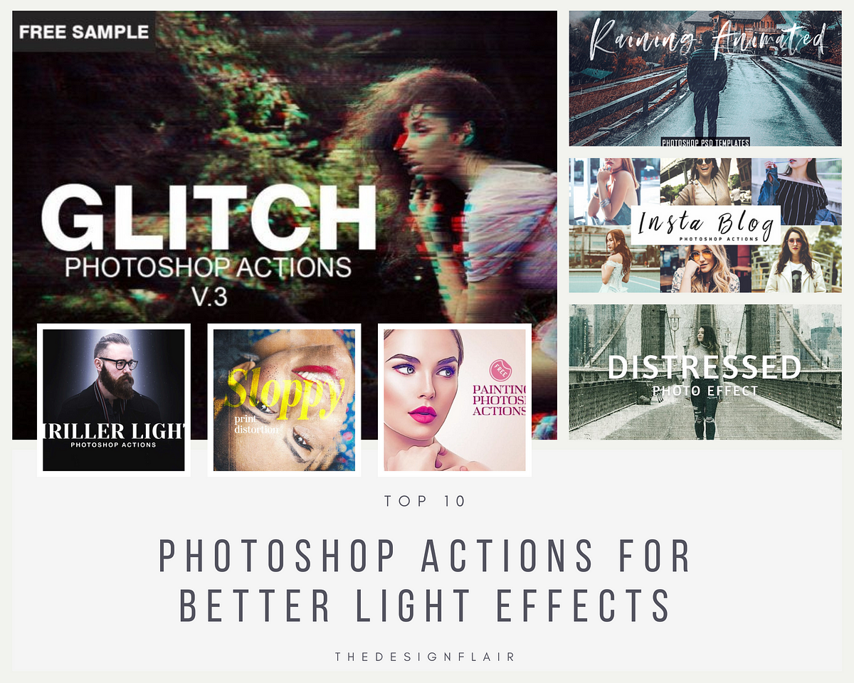 Retro Glitch Photo Effect, Actions and Presets Including: photo