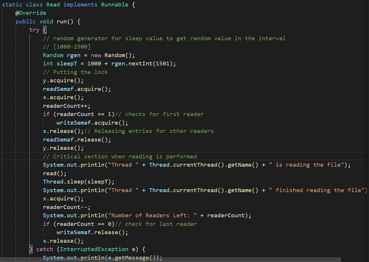 Reader/Writer Problem with Writer Preference. | by Farida Aliyeva | Medium