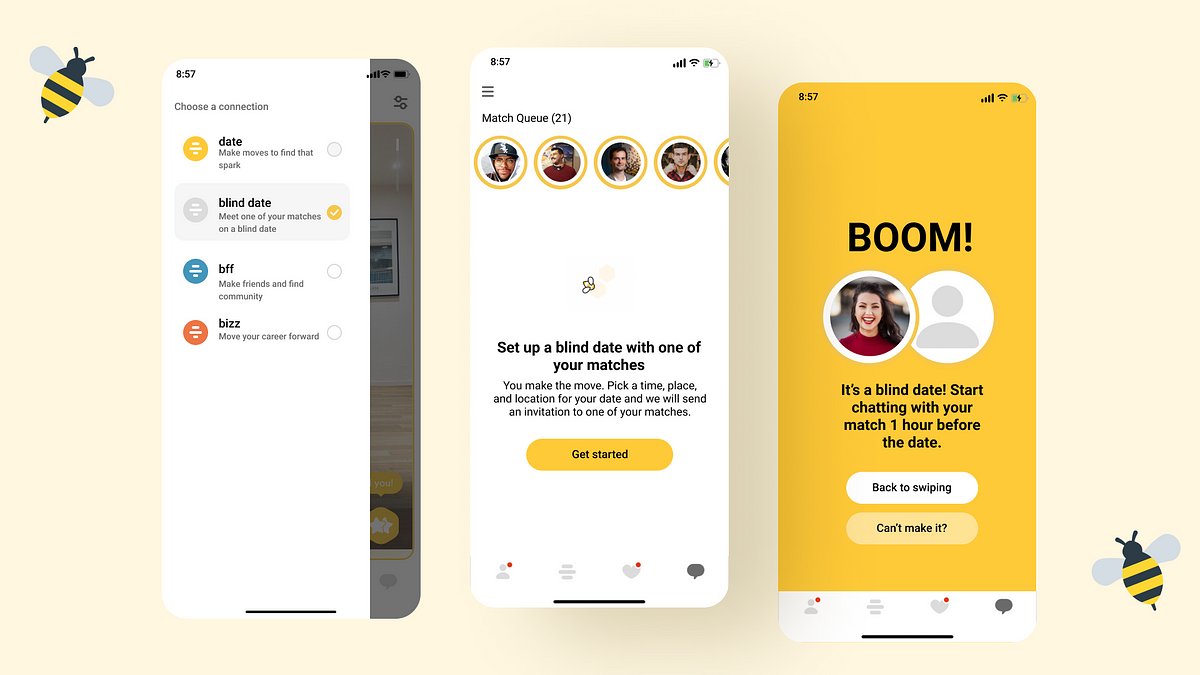 Case study: Adding a blind date feature to a popular dating app, by Eve  Lepage