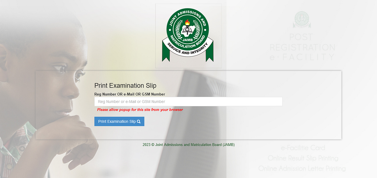 Reprint JAMB Examination Slip. This page will be sharing in details… by Omosco Wonder Apr