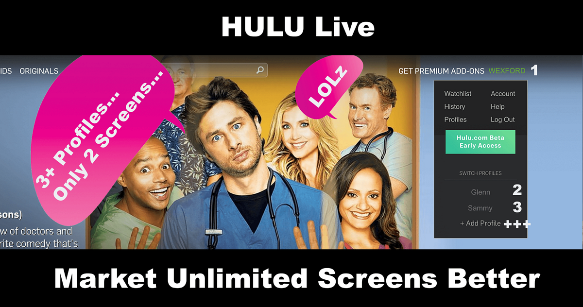 Hulu Live Market Unlimited Screens Better by Wexford Entrepreneurial