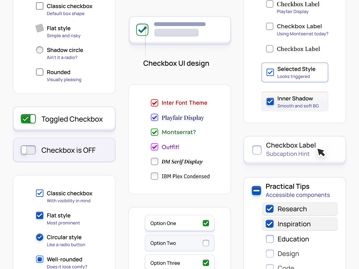 Checkbox ui design inspiration the knowledge gained from this guide