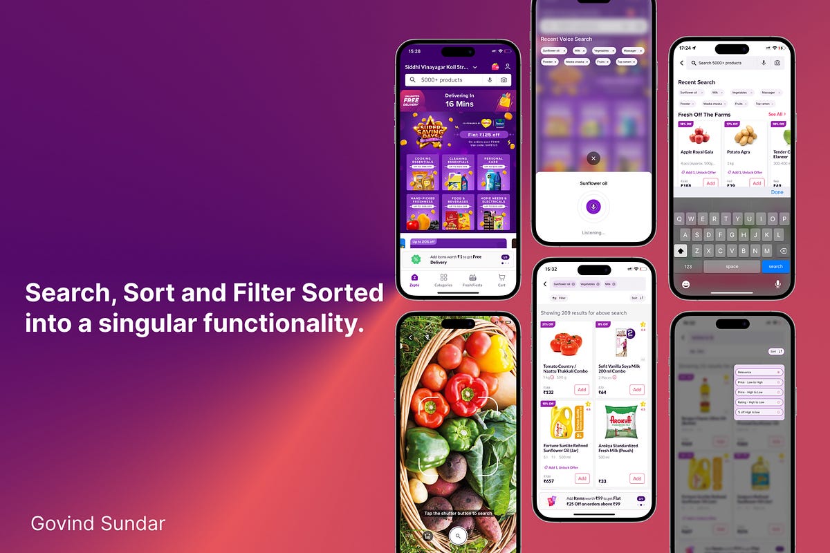 UX Case Study Redesigning “ Search, Sort, & Filter “ flow into a