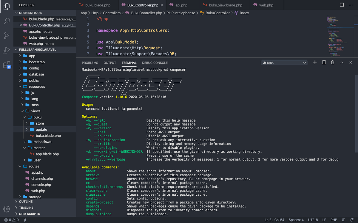 laravel7 Create Simple Dashboard using Template blade laravel, Create