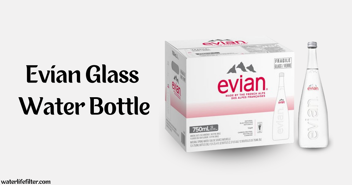 Evian Glass Water Bottle. Evian glass water bottle stands out… by