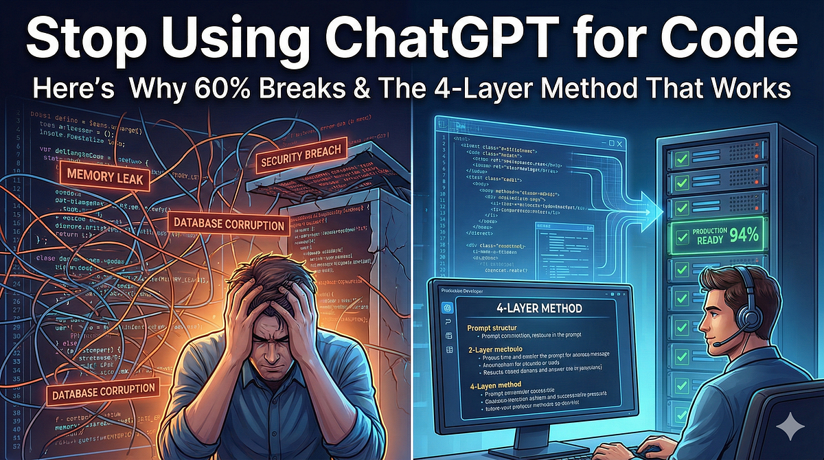 Stop Using ChatGPT for Code — Here’s Why 60% of It Breaks in Production ...