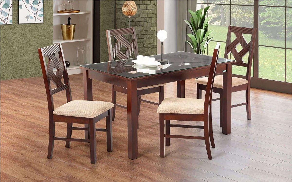 Buy Canton 4 Seater Dining Table Set online at best price by Damro