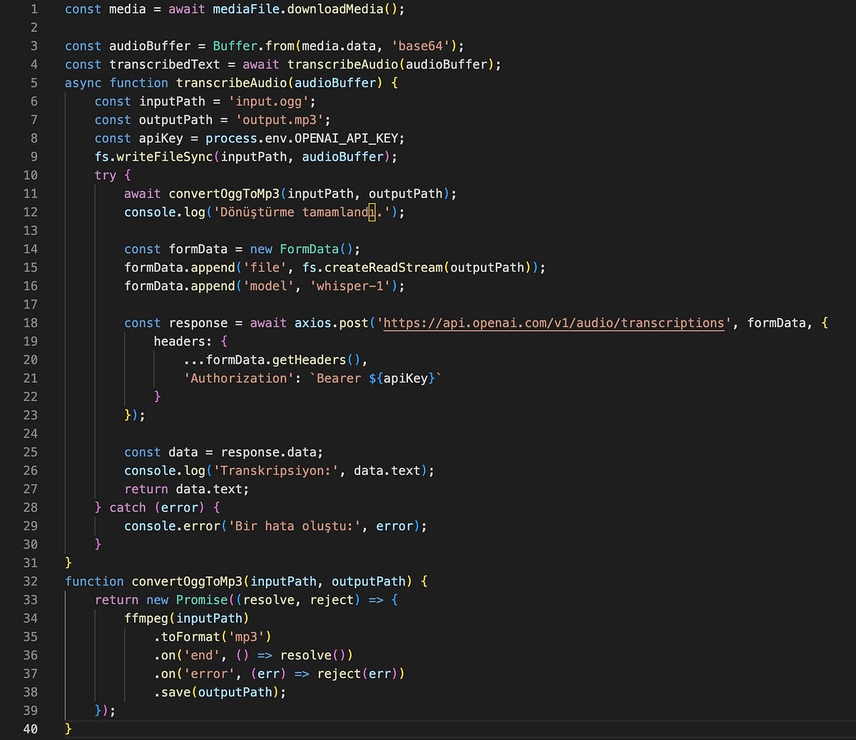 Transcribe Audio (Sesli Mesajları Yazıya Dökmek) — OpenAI Whisper API ...