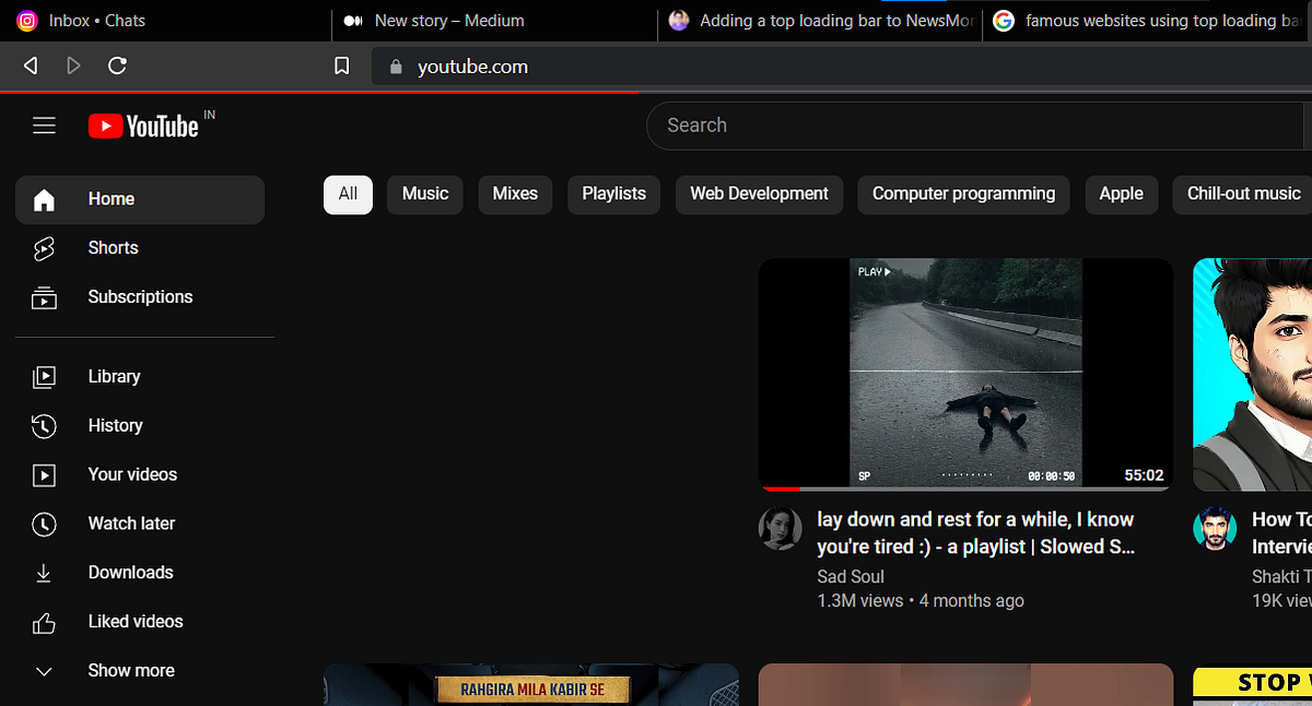 How to add a top loading bar in Next.js by Himanshu Pal Medium