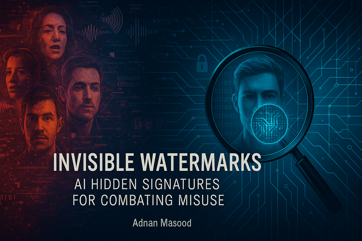 AI Watermarks Explained: How Hidden Signatures Fight Deepfakes | by Adnan  Masood, PhD. | Medium