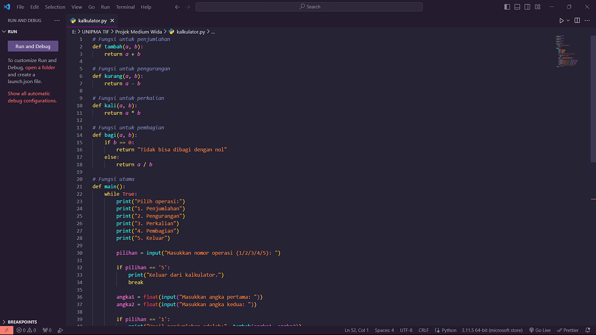 Kalkulator dengan bahasa Python. Hello Fellars pada kesempatan kali ini ...