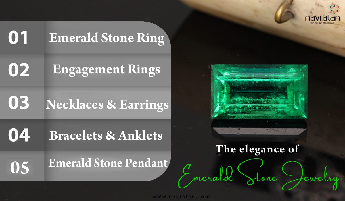 The Elegence of Emerald stone jewelry - Aftab - Medium