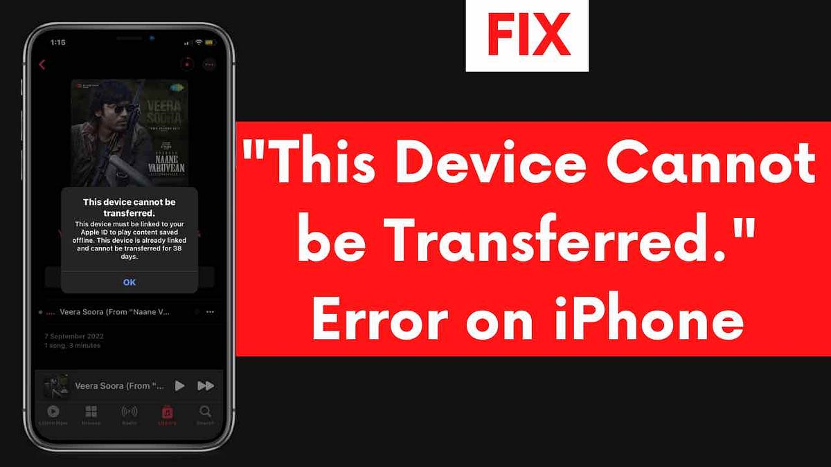 How to Fix “This Device Cannot be Transferred Error on your iPhone