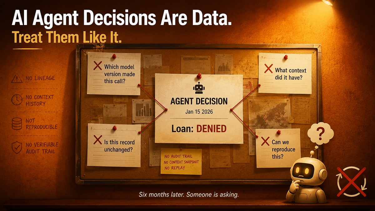 AI Agent Decisions Are Data. Treat Them Like It.