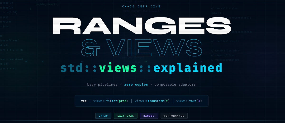 C++20 std::views — Master Modern Ranges and Pipelines | by Sagar | Mar ...