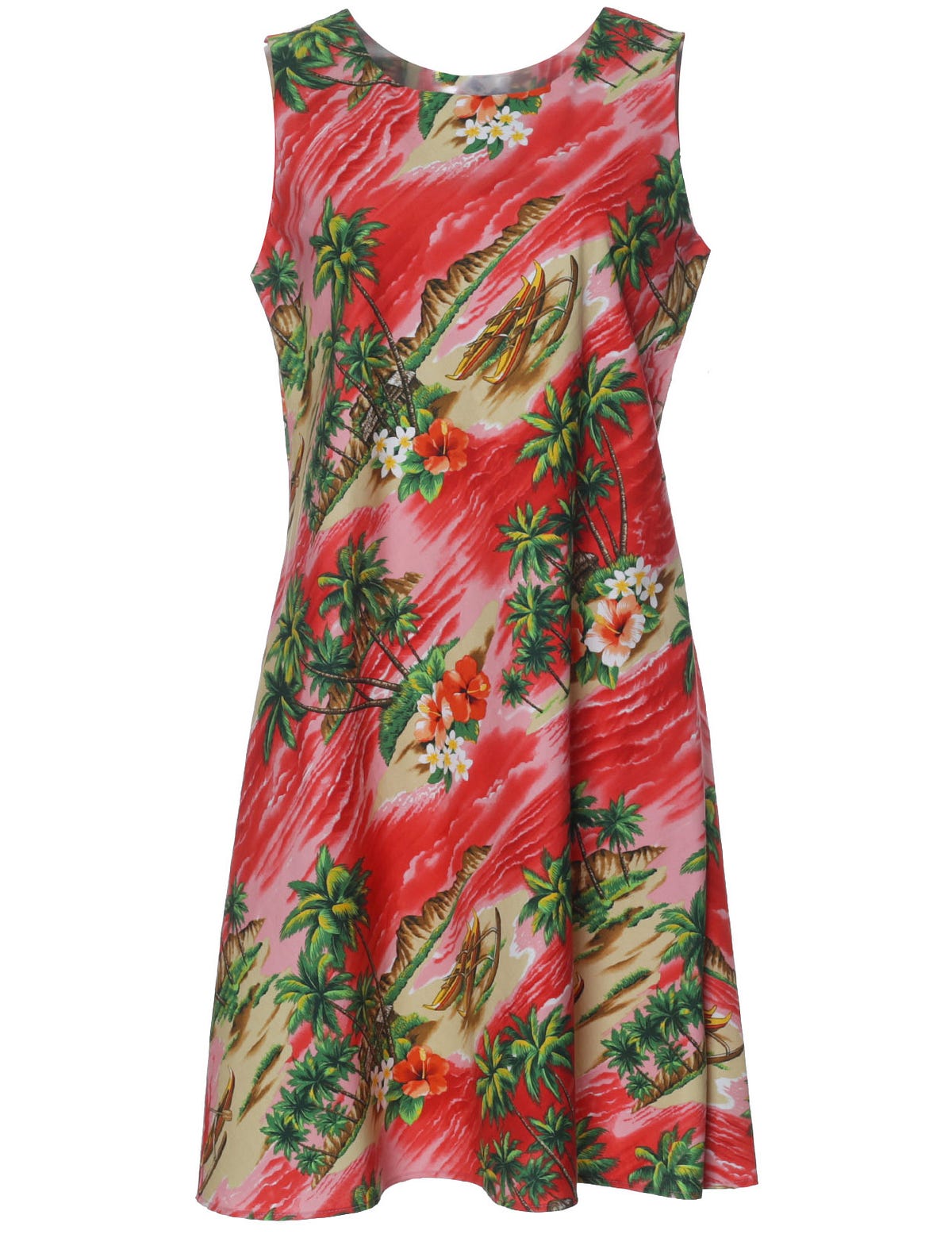 Bias Cut Style Knee Length Hawaiian Dress