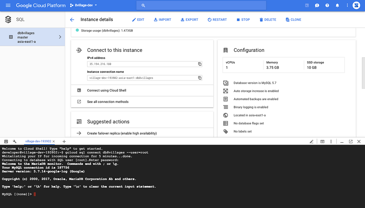 Upload and Import SQL file from Google Cloud Storage to ...