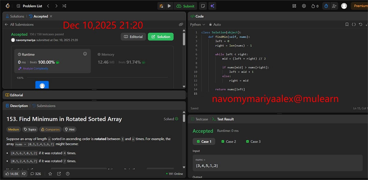 Day 8 — Understanding Binary Search Through the “Find Minimum in ...