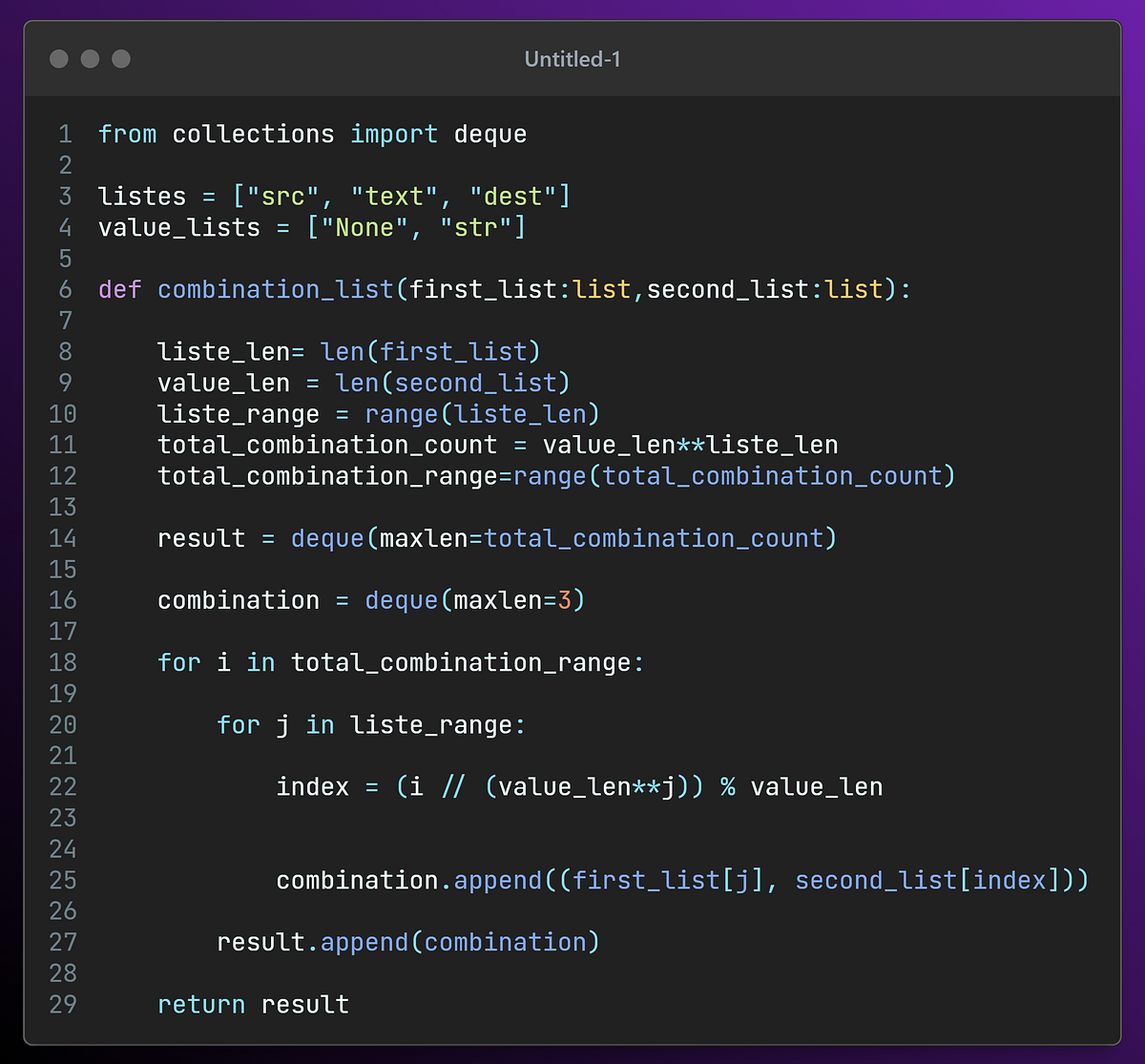 Unique Triple Cartesian Product (All Possible Combinations) with Python ...