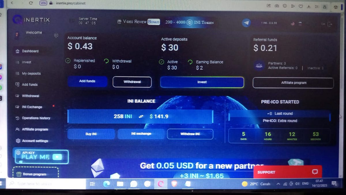 Inertix.pro New Wallet Register with your Email, via this link: https ...