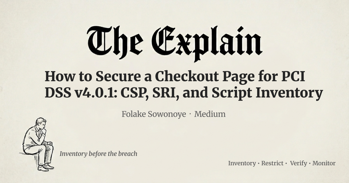 How to Secure a Checkout Page for PCI DSS v4.0.1: CSP, SRI, and Script Inventory