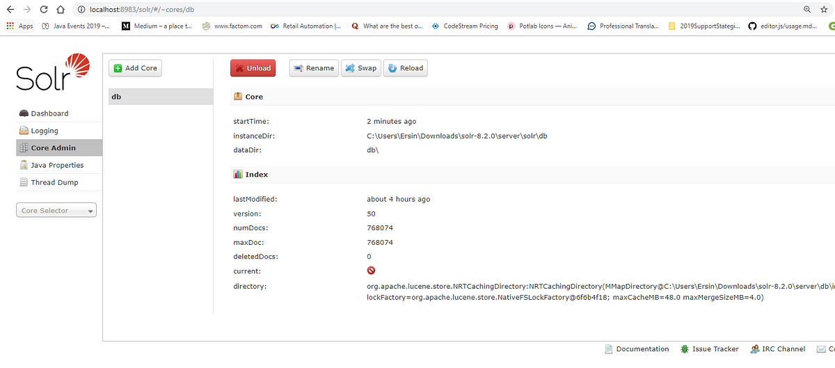 Import data from MYSQL database in Apache Solr 8.2 with ... image.