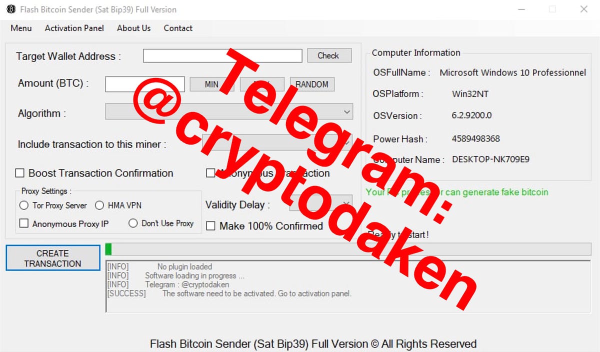 Flash Bitcoin Sender (Sat Bip39) Full Version is a software that works