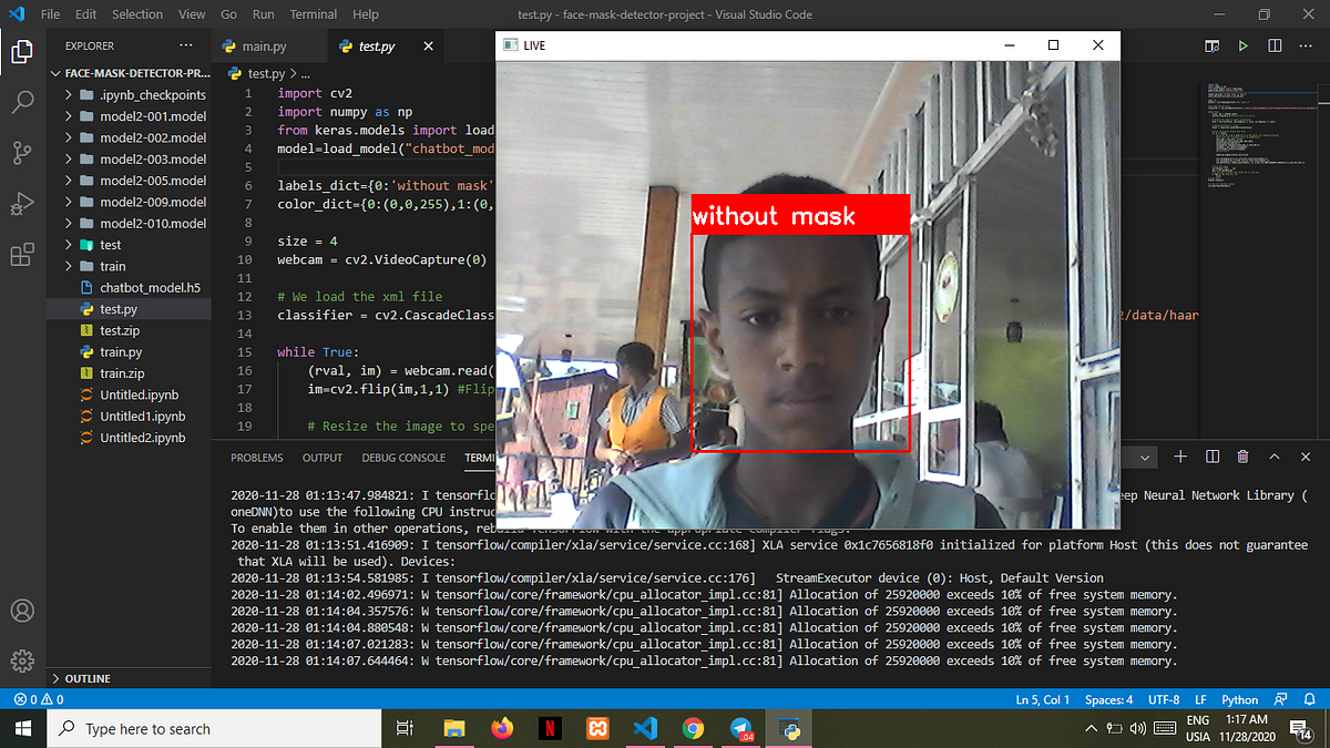 face mask detection system using deeplearning | by Yihalem Mandefro ...