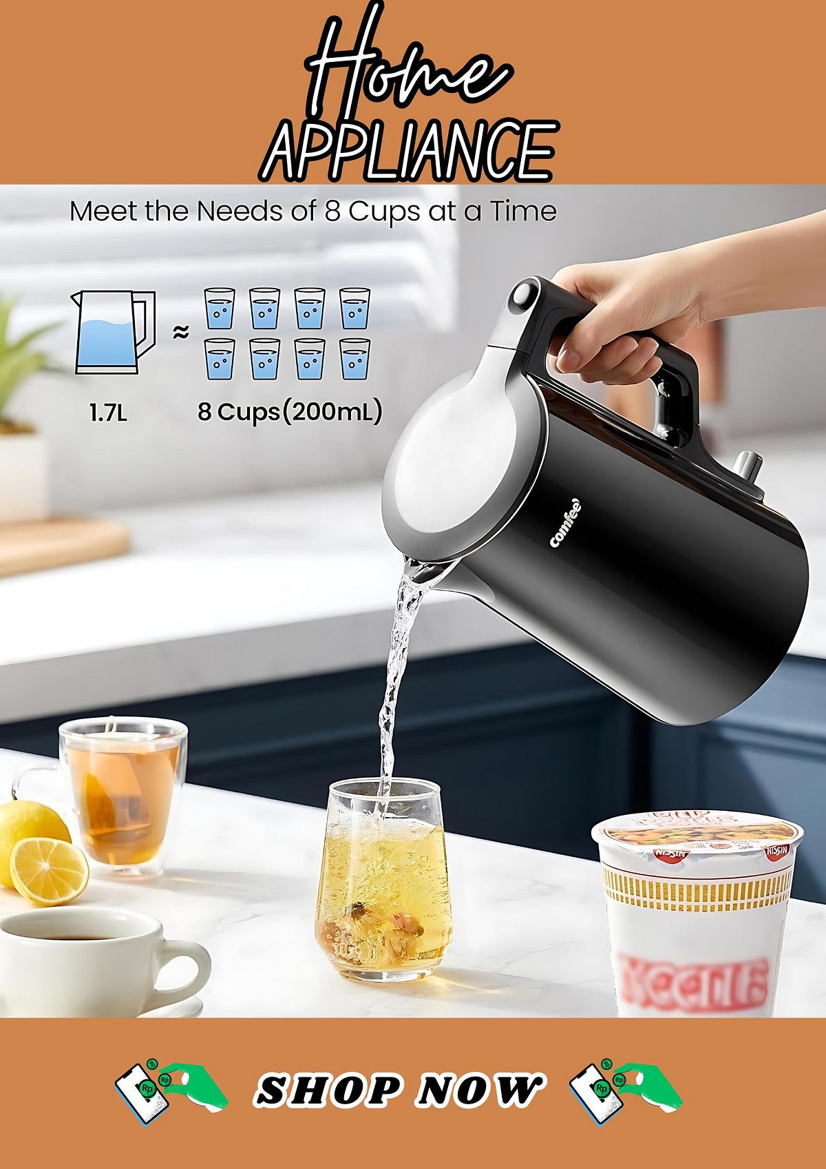 COMFEE ELECTRIC KETTLE THE FRESHEND AFFILIATES Medium