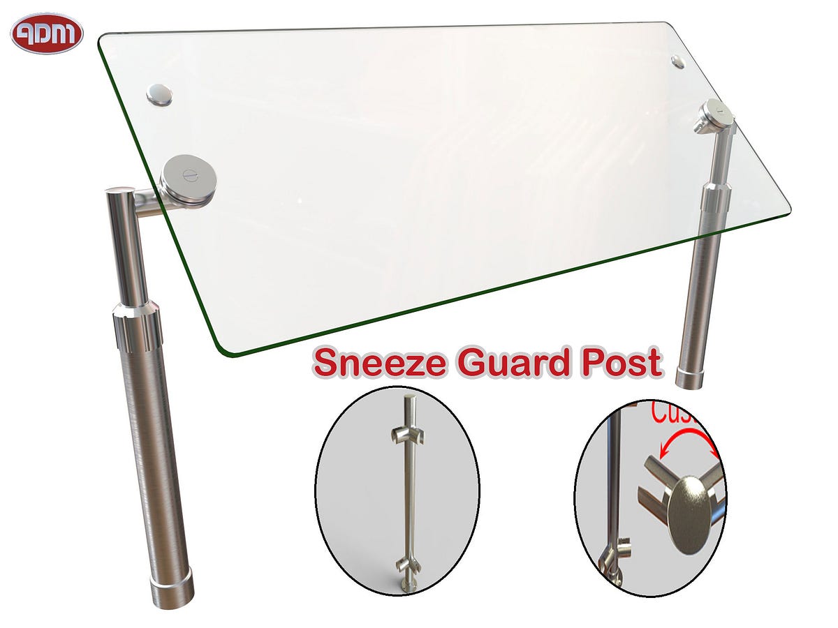 Sneeze guard post — Portable Barrier — ADM Sneezeguards by ADM