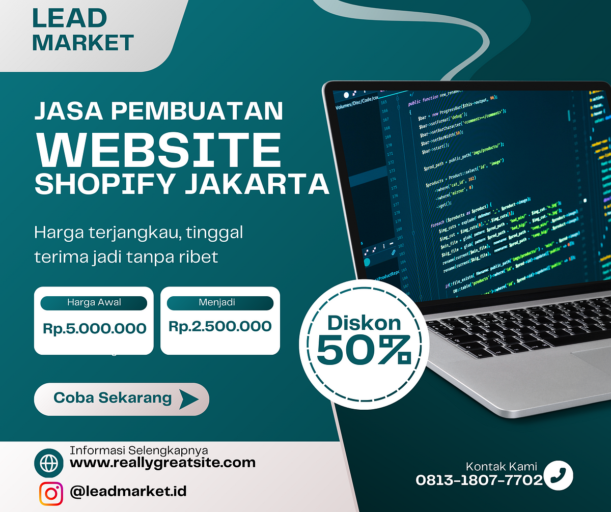 JASA PEMBUATAN WEBSITE SHOPIFY,JAKARTA YANG AMAN DAN TERJANGKAU by M