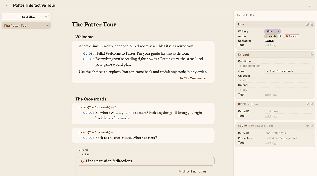 PatterKit: A Branching Dialogue System