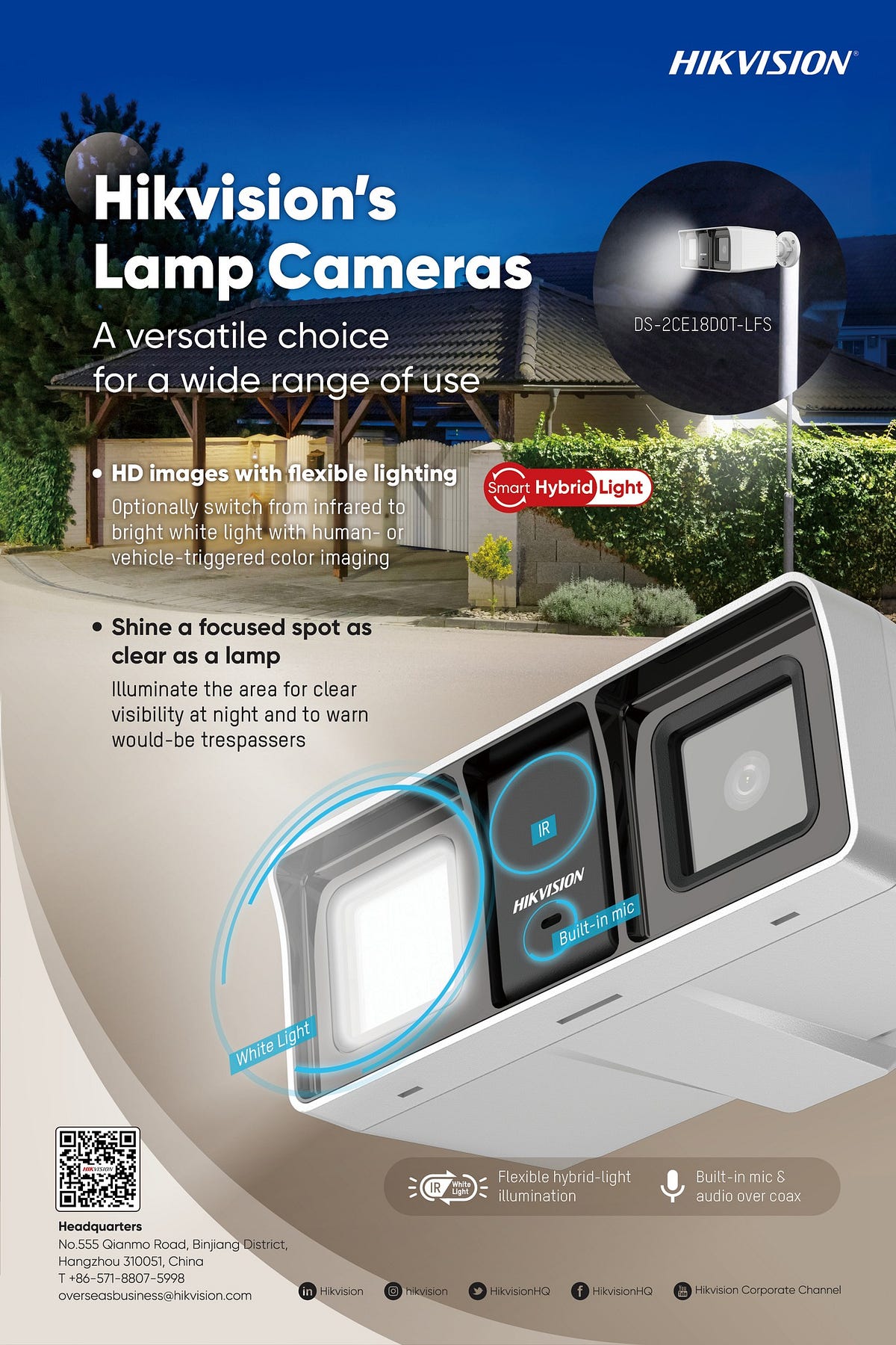 Hikvision’s lamp cameras are a versatile choice for a wide range of use