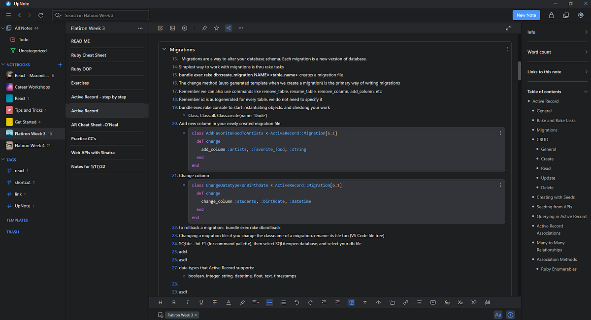 Using UpNote for Programming Notes | by Ryan Horn | Medium