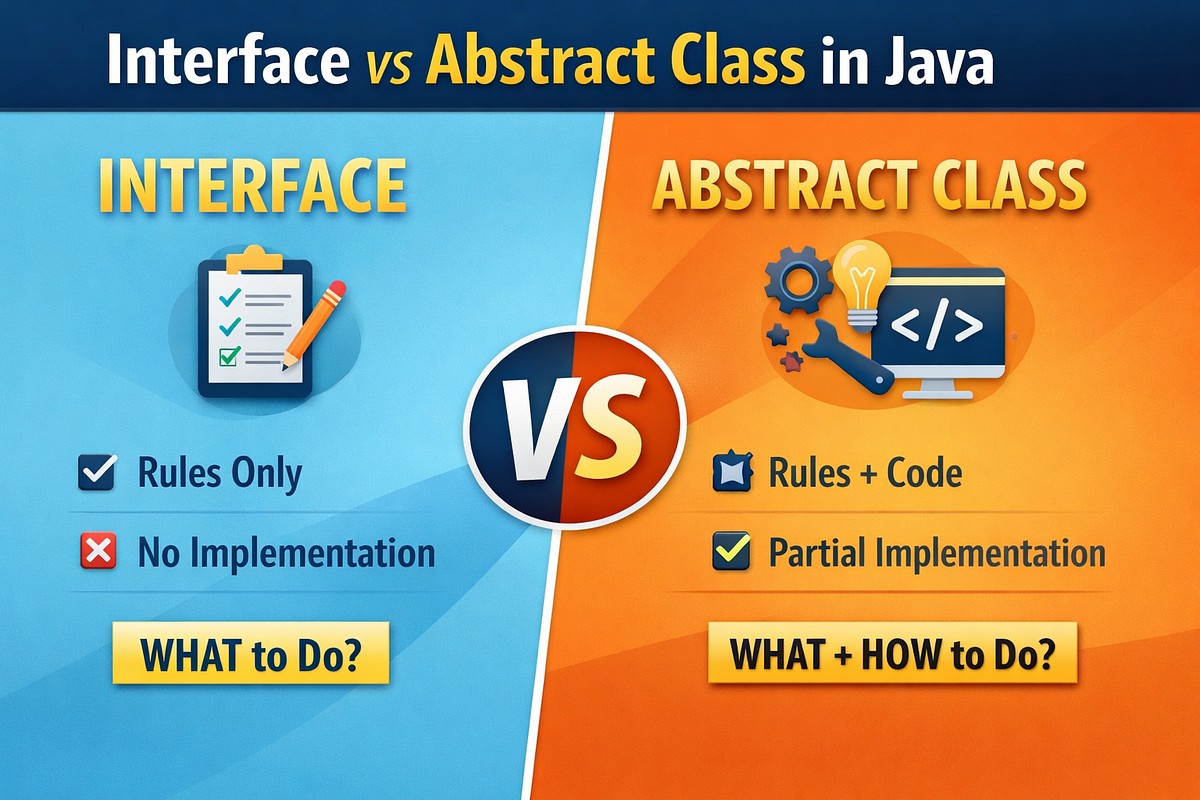 Interface vs Abstract Class in Java Explained Simply (Easy Explanation ...