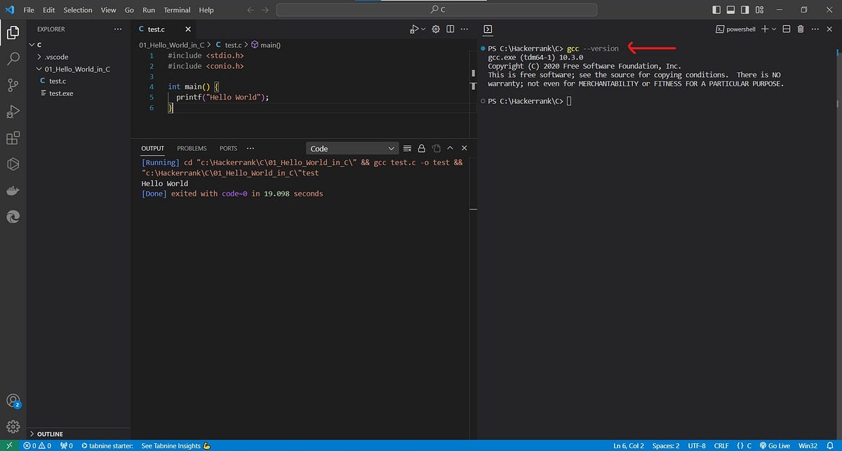 [C] HackerRank : “Hello World!” in C - Aiya Aiyara - Medium