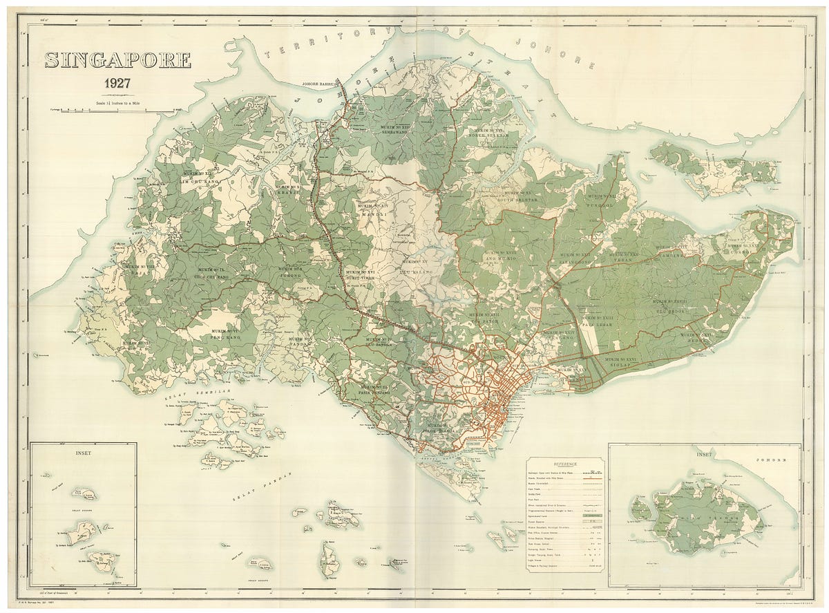 We Like It Rare] F.M.S. Survey Map of Singapore 1927 | by National