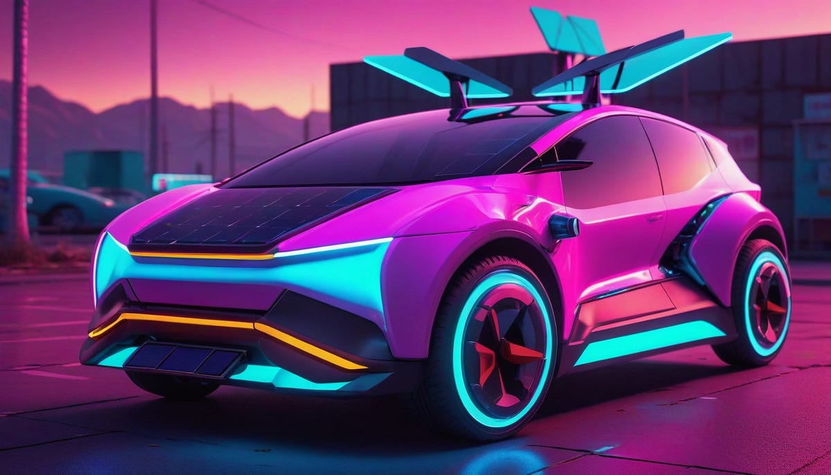 Hybrid Solar Wind Powered Cyberpunk Electric Cars Concept XenoWindium