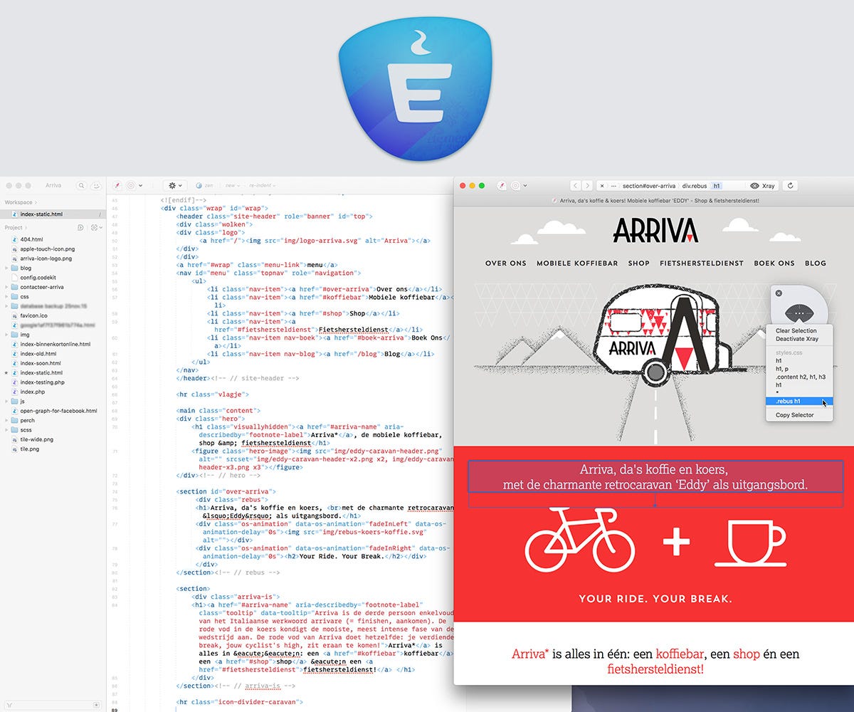 Espresso 3. When it comes to coding in CSS & HTML… by Veerle Pieters