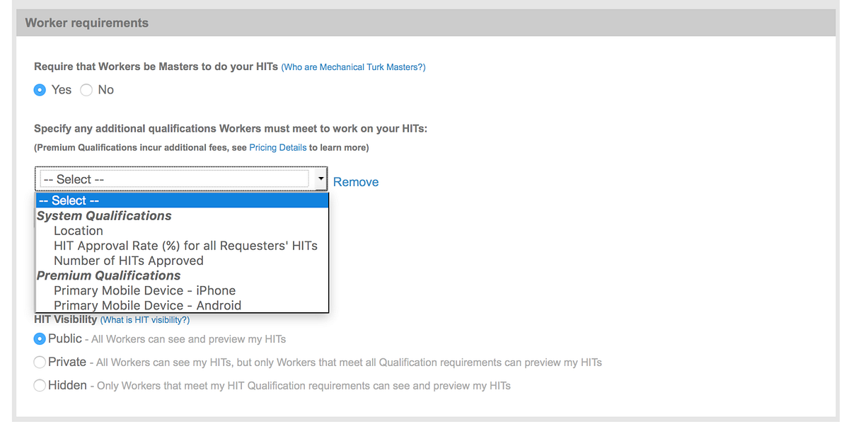 Introducing Premium Qualifications by Amazon Mechanical Turk