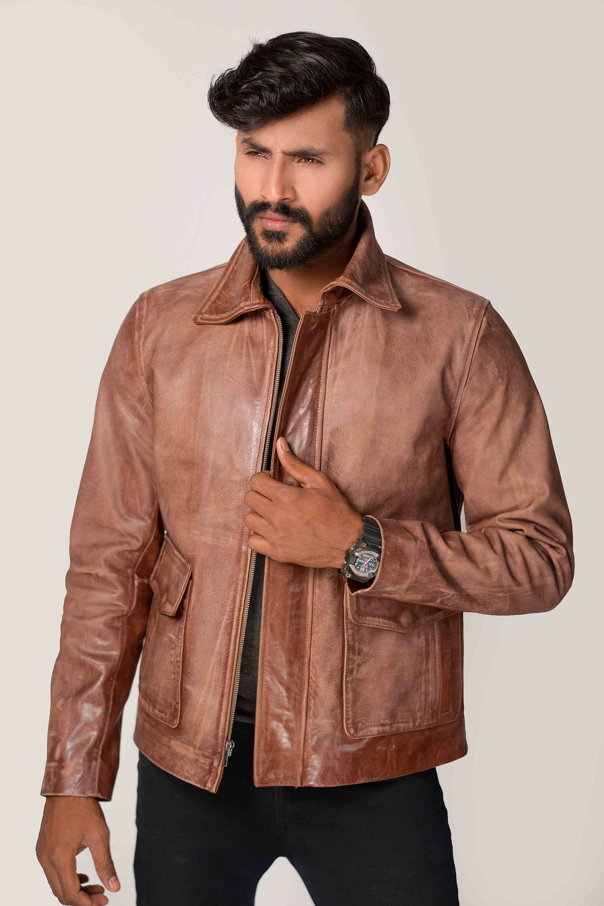 Distressed Leather Jacket. Shop mens distressed leather jackets at