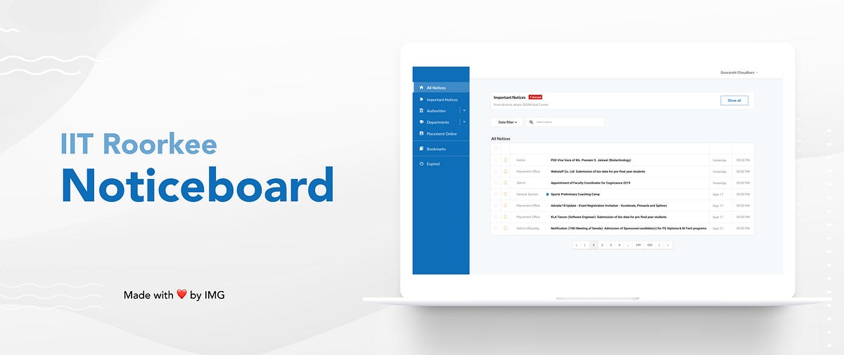 Designing a college campus based Noticeboard Web app by