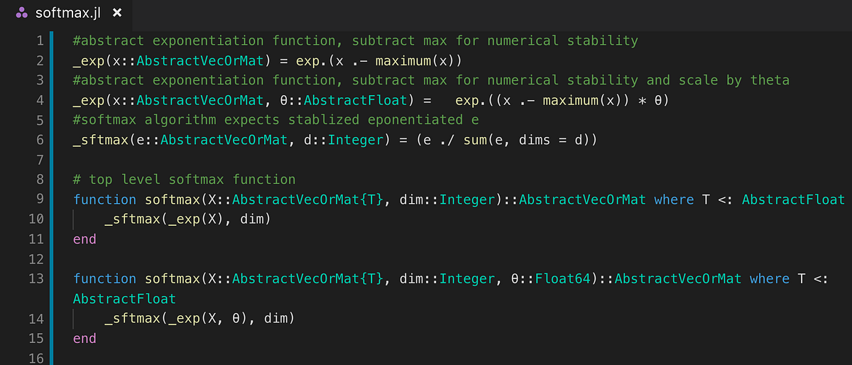 M2.1 Softmax in Julia. The goal of this post is not to… | by josh ...